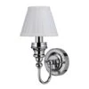 Burlington LED Bathroom Ornate Wall Light With Chrome Base & White Fine Pleated Shade - ELBL22