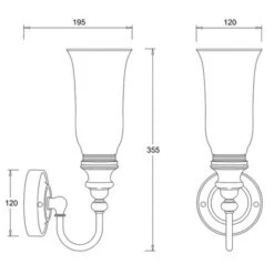 Burlington LED Bathroom Ornate Wall Light With Chrome Base & Clear Glass Vase Shade - ELBL24 7 Burlington LED Bathroom Ornate Wall Light With Chrome Base & Clear Glass Vase Shade - ELBL24 -Burlington Bath Shop elbl24 tech