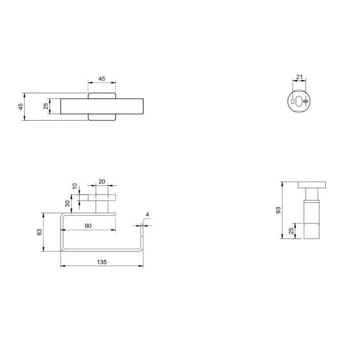 Villeroy & Boch Elements Striking Toilet Roll Holder Chrome 4 Villeroy & Boch Elements Striking Toilet Roll Holder Chrome - Image 2