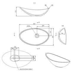 Elizabeth Washbowl 564mm - White -Burlington Bath Shop elizabeth washbowl tech 1