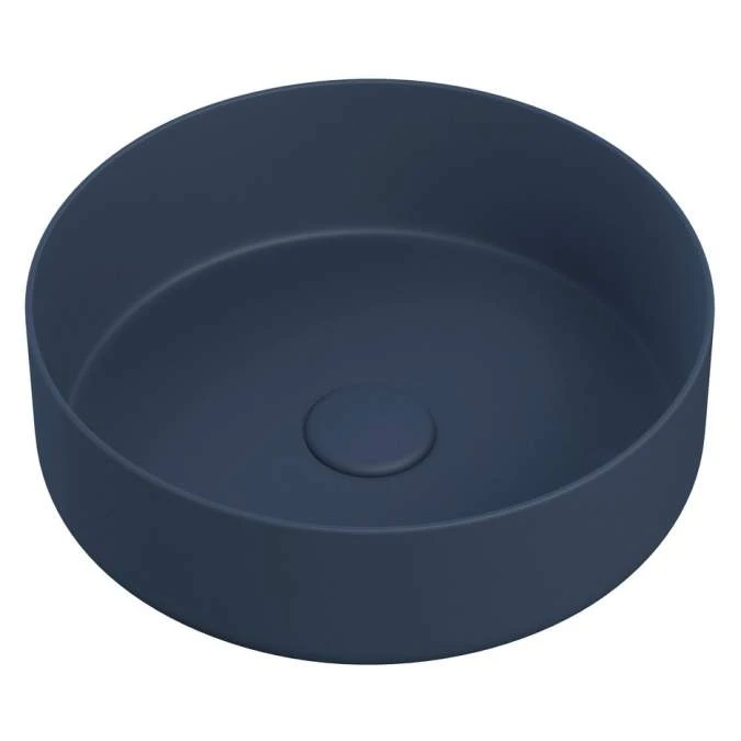 Gressingham 355mm Ceramic Round Washbowl & Waste - Matt Deep Blue 3 Gressingham 355mm Ceramic Round Washbowl & Waste - Matt Deep Blue
