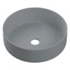 Gressingham 355mm Ceramic Round Washbowl & Waste - Matt Grey -Burlington Bath Shop gressingham 355mm washbowl grey
