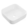 Gressingham 400mm Ceramic Square Washbowl & Waste - Matt White -Burlington Bath Shop gressingham 400 square washbowl white