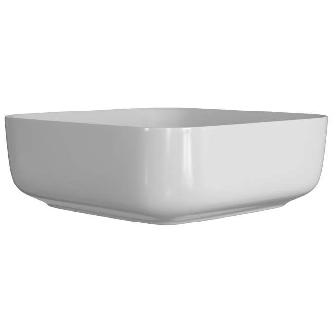 Gressingham 400mm Ceramic Square Washbowl & Waste - Matt White 4 Gressingham 400mm Ceramic Square Washbowl & Waste - Matt White - Image 2