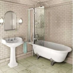 Burlington Hampton - Traditional Freestanding Shower Bath - 1700mm - Left Hand -Burlington Bath Shop hampton open screen