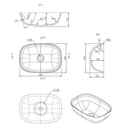 Havanna Washbowl Basin 460 X 320mm -Burlington Bath Shop havana 460 washbowl tech