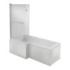 Hook DOUBLECAST L Shape 1700x850 LH Shower Bath Pack -Burlington Bath Shop hook l shaped bath lh