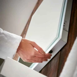 Symphony LED Bluetooth Music Bathroom Mirror 500 X 700mm - Shaver Socket & Demister Pad -Burlington Bath Shop led bluetooth mirror switch 1