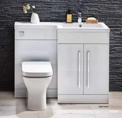 Lili 1100mm L Shape Bathroom Furniture Set - 2 Door - Gloss White -Burlington Bath Shop lily 1100 white 1 1