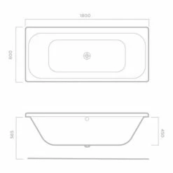 Tissino Londra 1800 X 800 Reinforced Double Ended Bath -Burlington Bath Shop londra 1800x800 tech