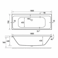 Beaufort Malin 1800 X 700 Double Ended Bath -Burlington Bath Shop malin de 1800x700 1