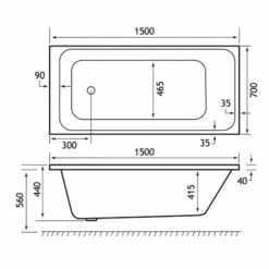 Beaufort Malin 1500 X 700 Beauforte Reinforced Bath -Burlington Bath Shop malin se 1500x700 tech 1