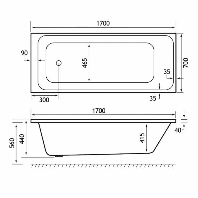 Beaufort Malin 1700 X 700 Beauforte Reinforced Bath 5 Beaufort Malin 1700 X 700 Beauforte Reinforced Bath - Image 3