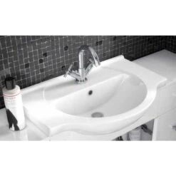 Classic White Gloss Bathroom Furniture Pack Inc Cistern, Toilet Pan, Seat & Basin - Nuie -Burlington Bath Shop mayford b1 basin cam v1 ls