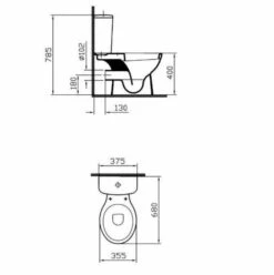 VitrA Milton Close Coupled Toilet Inc Cistern & Seat - 5111WH -Burlington Bath Shop middleton3