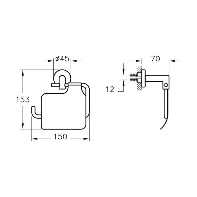 VitrA Minimax Covered Toilet Roll Holder - 44788 4 VitrA Minimax Covered Toilet Roll Holder - 44788 - Image 2