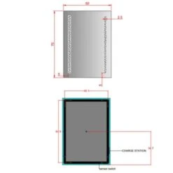 Wilson 700mm X 500mm LED Bathroom Mirror With Demister Pad -Burlington Bath Shop mirror008 spec