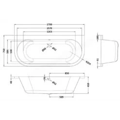 BC Solidblue Monreale Reinforced Bath 1700 X 750 -Burlington Bath Shop monreale tech
