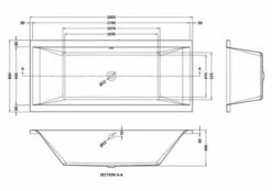 Asselby Square Double Ended Bath - 1800 X 800mm - NBA214 - Nuie -Burlington Bath Shop nba214 baths v3 ld