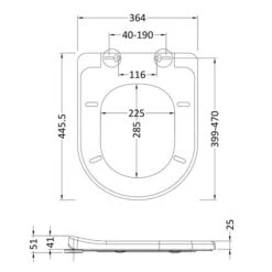 Luxury D-Shaped Soft Close Toilet Seat - Quick Release - NTS004 - Nuie -Burlington Bath Shop nts004