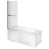 Overberg DOUBLECAST 1700 X 850mm P Shape Shower Bath Pack -Burlington Bath Shop overberg p shaped bath lh