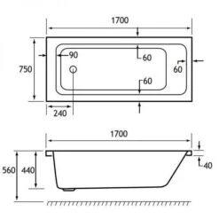 Beaufort Portland 1700 X 750 Beauforte Reinforced Bath -Burlington Bath Shop portland 1700x750 tech 1