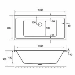 Beaufort Portland 1700 X 800 Double Ended Bath -Burlington Bath Shop portland de 1700x800 tech