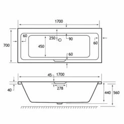 Beaufort Portland 1800 X 800 Double Ended Bath With Grip 7 Beaufort Portland 1800 X 800 Double Ended Bath With Grip -Burlington Bath Shop portland de sg 1700x700 tech 4