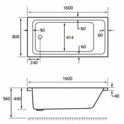 Beaufort Portland 1600 X 800 Single Ended Bath -Burlington Bath Shop portland se tech 1600x800 2