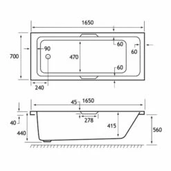 Beaufort Portland 1650 X 700 Beauforte Reinforced Bath With Grips -Burlington Bath Shop portland se tg 1650x700 tech 1