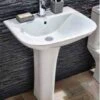Porto 550mm 1 Tap Hole Basin & Full Pedestal 2 Porto 550mm 1 Tap Hole Basin & Full Pedestal -Burlington Bath Shop porto basin1