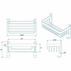 Croydex Premium Large Shower Caddy - 250 X 140 X 125mm - Rust Free -Burlington Bath Shop qm770341 basket