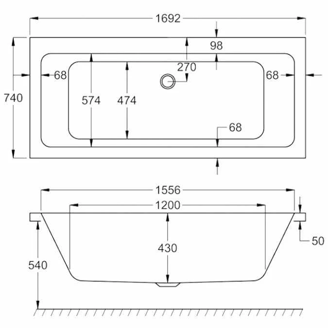 Carron Quantum Duo 1700 X 750 Double Ended Bath - 5mm 7 Carron Quantum Duo 1700 X 750 Double Ended Bath - 5mm - Image 5