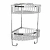 Roman Double Corner Shower Basket With Hook- RSB05 - Chrome -Burlington Bath Shop rsb05
