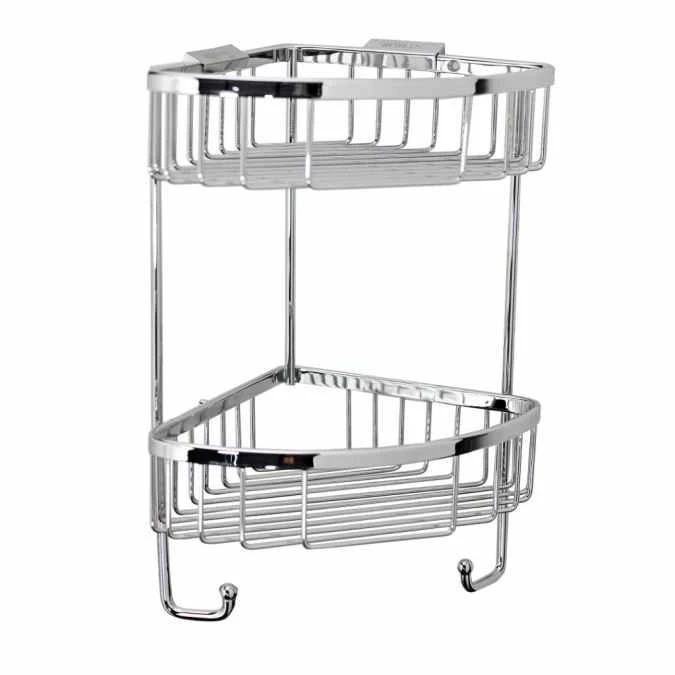 Roman Double Corner Shower Basket With Hook- RSB05 - Chrome 3 Roman Double Corner Shower Basket With Hook- RSB05 - Chrome