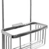 Roman Chrome Double Rectangular Shower Basket With Hooks RSB07 -Burlington Bath Shop rsb07