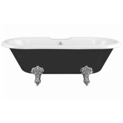 Runner Black Traditional 1690mm Freestanding Bath Chrome Feet 9 Runner Black Traditional 1690mm Freestanding Bath Chrome Feet -Burlington Bath Shop runner black 2