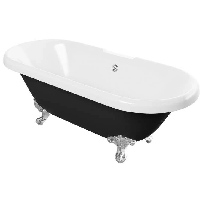Runner Black Traditional 1690mm Freestanding Bath Chrome Feet 3 Runner Black Traditional 1690mm Freestanding Bath Chrome Feet