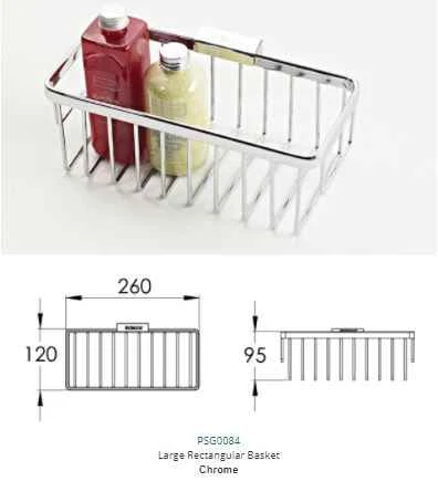 Roman Large Rectangular Chrome Shower Caddy - RSB06 4 Roman Large Rectangular Chrome Shower Caddy - RSB06 - Image 2