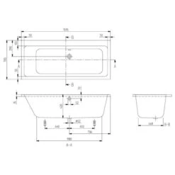Villeroy & Boch Subway 1600 X 700mm Double Ended Bath -Burlington Bath Shop subway 1600x700 tech
