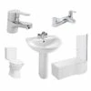 Vitra & Sommer 1675mm P Shape Shower Bath Complete Suite -Burlington Bath Shop suite