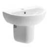 Termond 550x400mm 1TH Basin & Semi Pedestal 2 Termond 550x400mm 1TH Basin & Semi Pedestal -Burlington Bath Shop termond 550 basin and semi ped