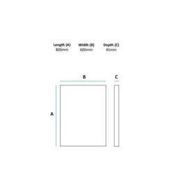 HiB Triumph Bathroom Mirror 800 X 600mm - 78300000 -Burlington Bath Shop triumph heated mirror drawing