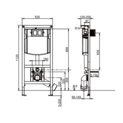 Villeroy & Boch Viconnect Wall Mounted WC Frame 1120mm -Burlington Bath Shop viconnect 1120 tech