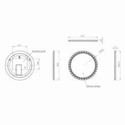 HIB Bellus 80 Round LED Bathroom Mirror 800mm -Burlington Bath Shop wBellus 80 Sizes