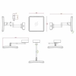 HiB Eclipse Square Magnifying LED Bathroom Mirror - 21200 -Burlington Bath Shop wEclipse Square Sizes