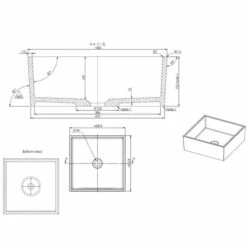 Magpie 426mm Square Resin Basin -Burlington Bath Shop wSabina Sizes