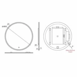 HIB Sphere LED Bathroom Mirror 800mm 13 HIB Sphere LED Bathroom Mirror 800mm -Burlington Bath Shop wSphere 80 Sizes