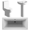 Whistle Bathroom Suite, Basin, Toilet & 1700mm Double Ended Bath 1 Whistle Bathroom Suite, Basin, Toilet & 1700mm Double Ended Bath -Burlington Bath Shop whistle double ended suite