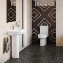 Whistle 4 Piece Toilet & Basin Set -Burlington Bath Shop whistle lifestyle 5